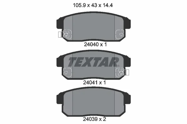 Sada brzdových destiček, kotoučová brzda TEXTAR 2404001