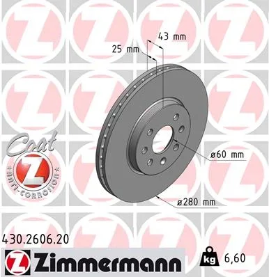 Brzdový kotouč ZIMMERMANN 430.2606.20