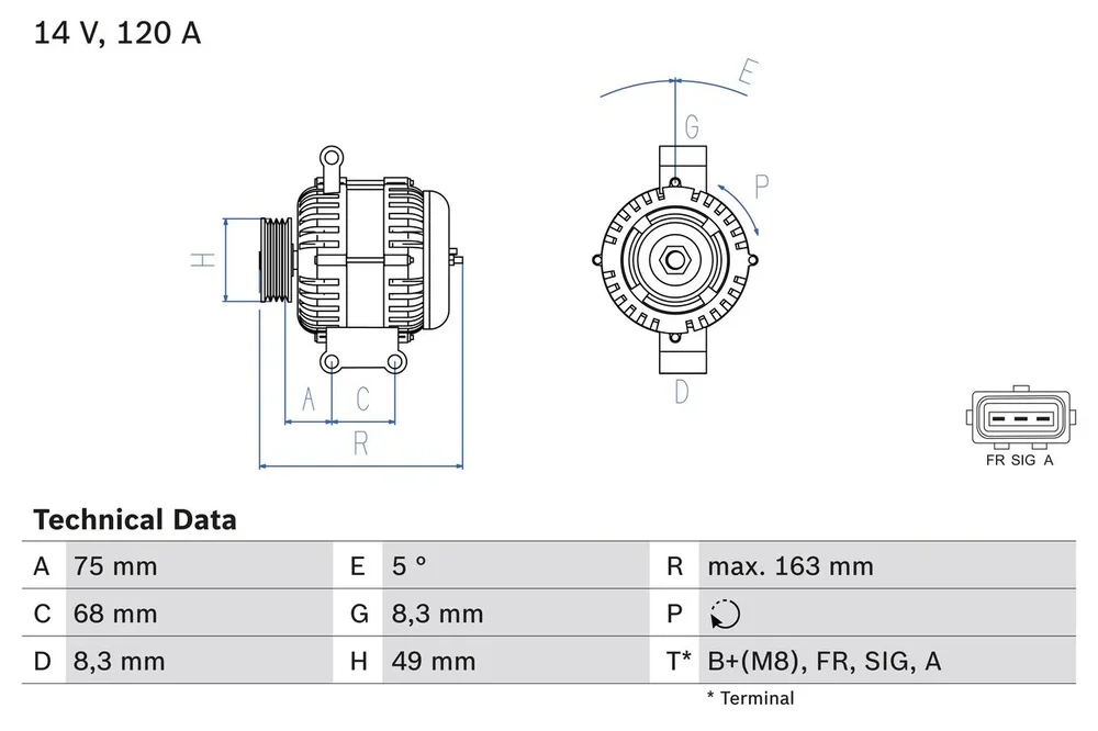 BO 0986049670 Alternátor BOSCH-výměnný díl