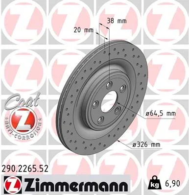 Brzdový kotouč ZIMMERMANN 290.2265.52