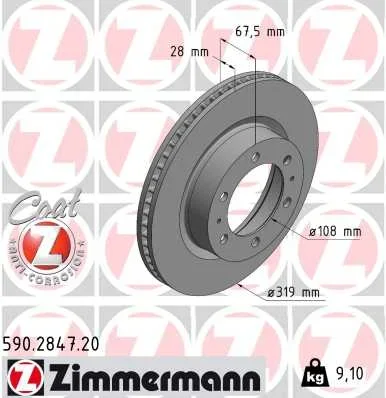 Brzdový kotouč ZIMMERMANN 590.2847.20