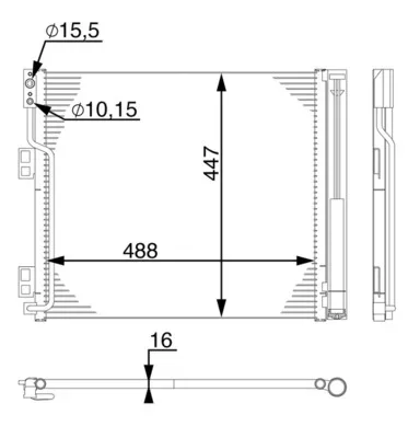 Kondenzátor, klimatizace MAHLE AC570000S Kondenzátor, klimatizace MAHLE AC570000S