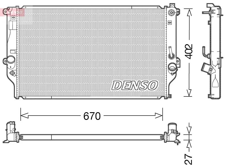 Chladič, chlazení motoru DENSO DRM50092 – OE 1640026411