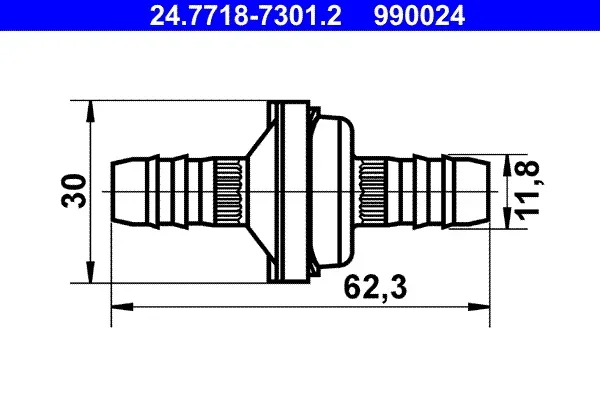 Ventil podtlakové hadice ATE 24.7718-7301.2 Ventil podtlakové hadice ATE 24.7718-7301.2