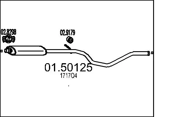 Stredni tlumic vyfuku MTS 01.50125 – OE 1717Q4