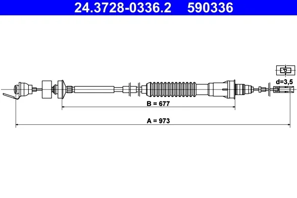 Tazne lanko, ovladani spojky ATE 24.3728-0336.2 Tazne lanko, ovladani spojky ATE 24.3728-0336.2