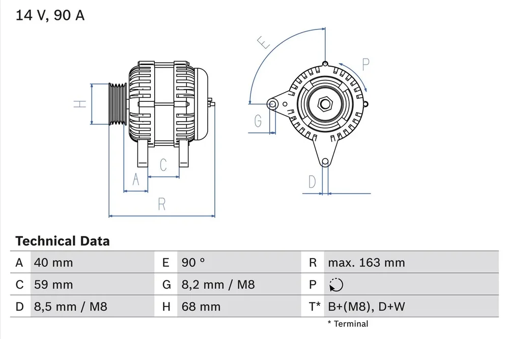 BO 0986040330 Alternátor BOSCH-výměnný díl