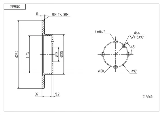 BRZ.KOTOUČ /Z/ OPEL MERIVA HART 218660 BRZ.KOTOUČ /Z/ OPEL MERIVA HART 218660