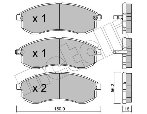 Sada brzdových destiček, kotoučová brzda METELLI 22-0482-0