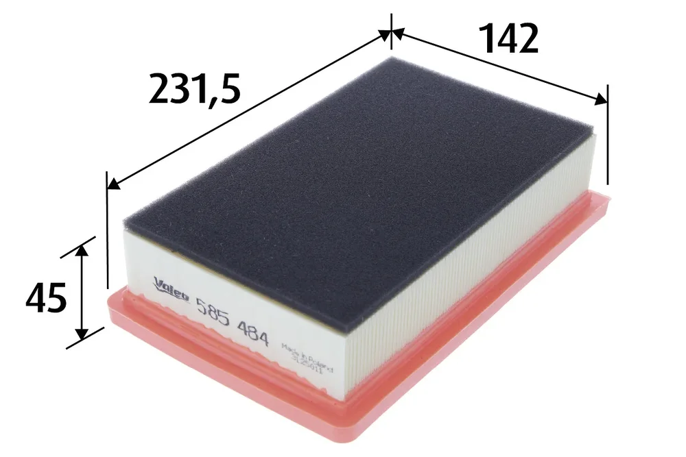 Vzduchový filtr VALEO 585484 – OE 51885139