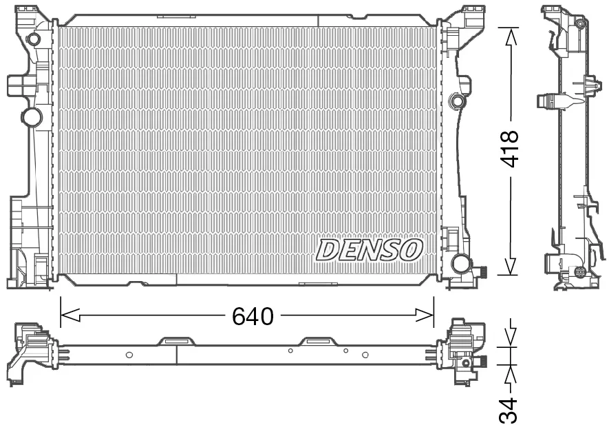 Chladič, chlazení motoru DENSO DRM17054 Chladič, chlazení motoru DENSO DRM17054