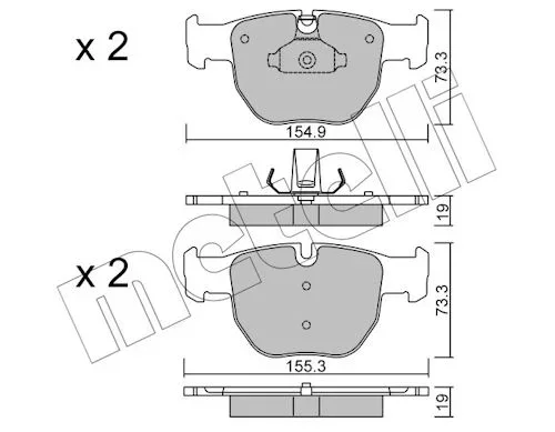 Sada brzdových destiček, kotoučová brzda METELLI 22-0598-0