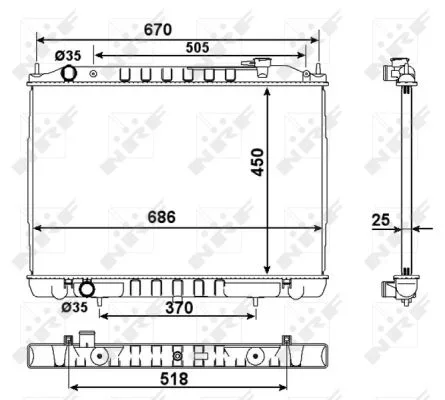 Chladič, chlazení motoru NRF 58418 – OE 21410VK505