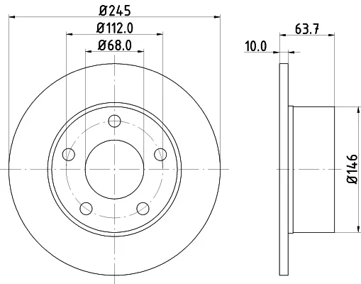 Brzdový kotouč HELLA 8DD355102-801