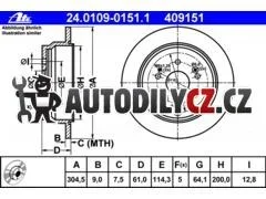 AT 409151 P/L brzdový kotouč ATE