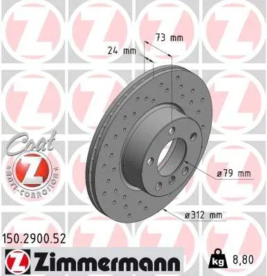 Brzdový kotouč ZIMMERMANN 150.2900.52
