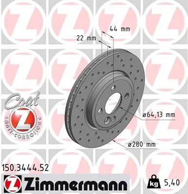 Brzdový kotouč ZIMMERMANN 150.3444.52