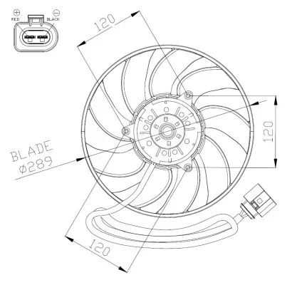 Větrák, chlazení motoru NRF 47946 – OE 7H0959455D