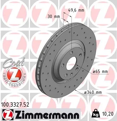 Brzdový kotouč ZIMMERMANN 100.3327.52