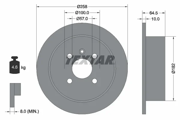 Brzdový kotouč TEXTAR 92129000 – OE 96312560