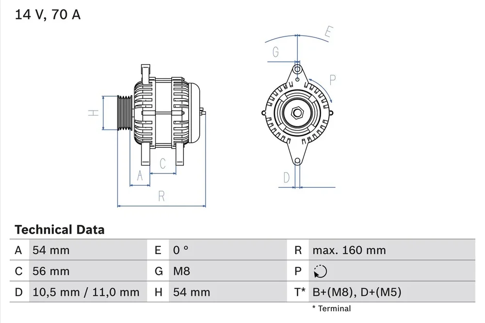 BO 0986041260 Alternátor BOSCH-výměnný díl