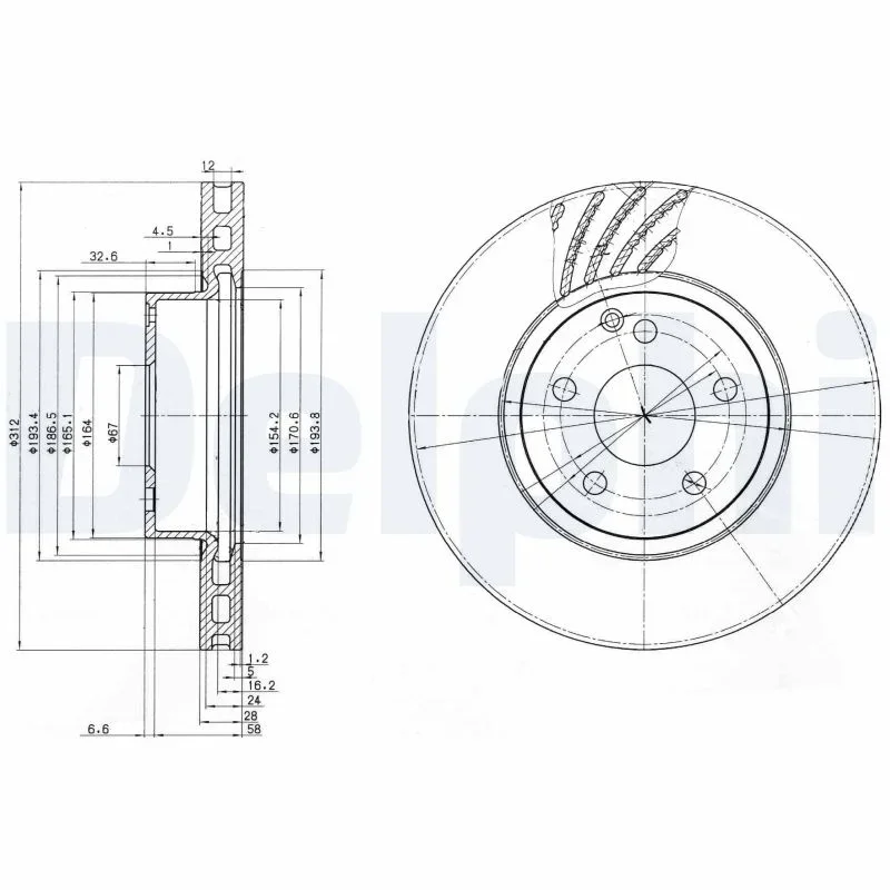 Brzdový kotouč DELPHI BG3756