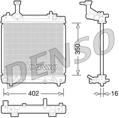 Chladič, chlazení motoru DENSO DRM47027 Chladič, chlazení motoru DENSO DRM47027