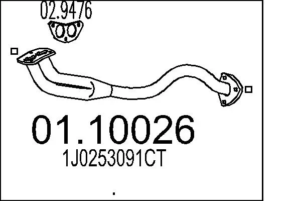 Výfuková trubka MTS 01.10026 – OE 1J0253091CT