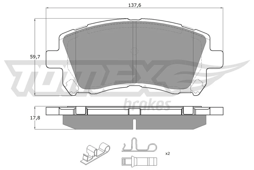 Sada brzdových destiček, kotoučová brzda Tomex Brakes TX15-45