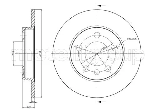 Brzdový kotouč METELLI 23-0742C – OE 1J0615601D