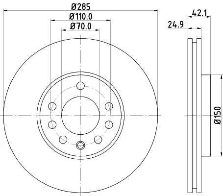 Brzdový kotouč HELLA 8DD355127-841