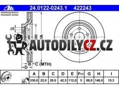 AT 422243 P/L brzdový kotouč ATE