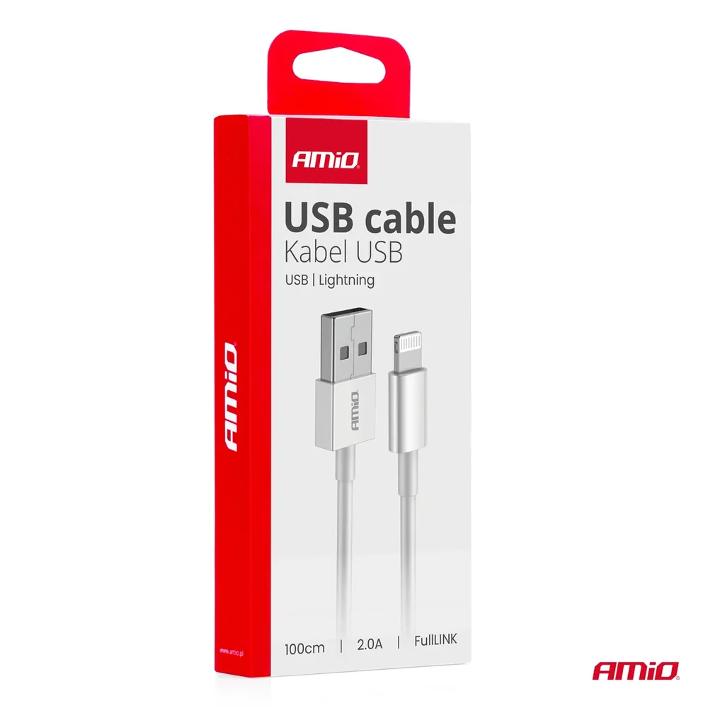 Kabel USB na nabíjení 2A 100cm FullLINK AMiO-03895 - Obrázek 3