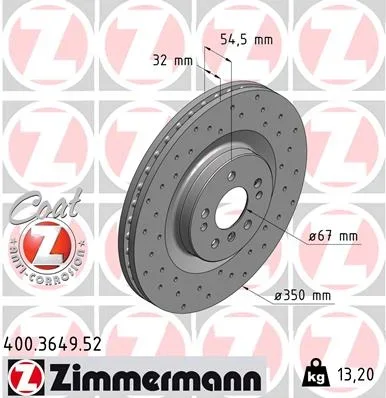 Brzdový kotouč ZIMMERMANN 400.3649.52