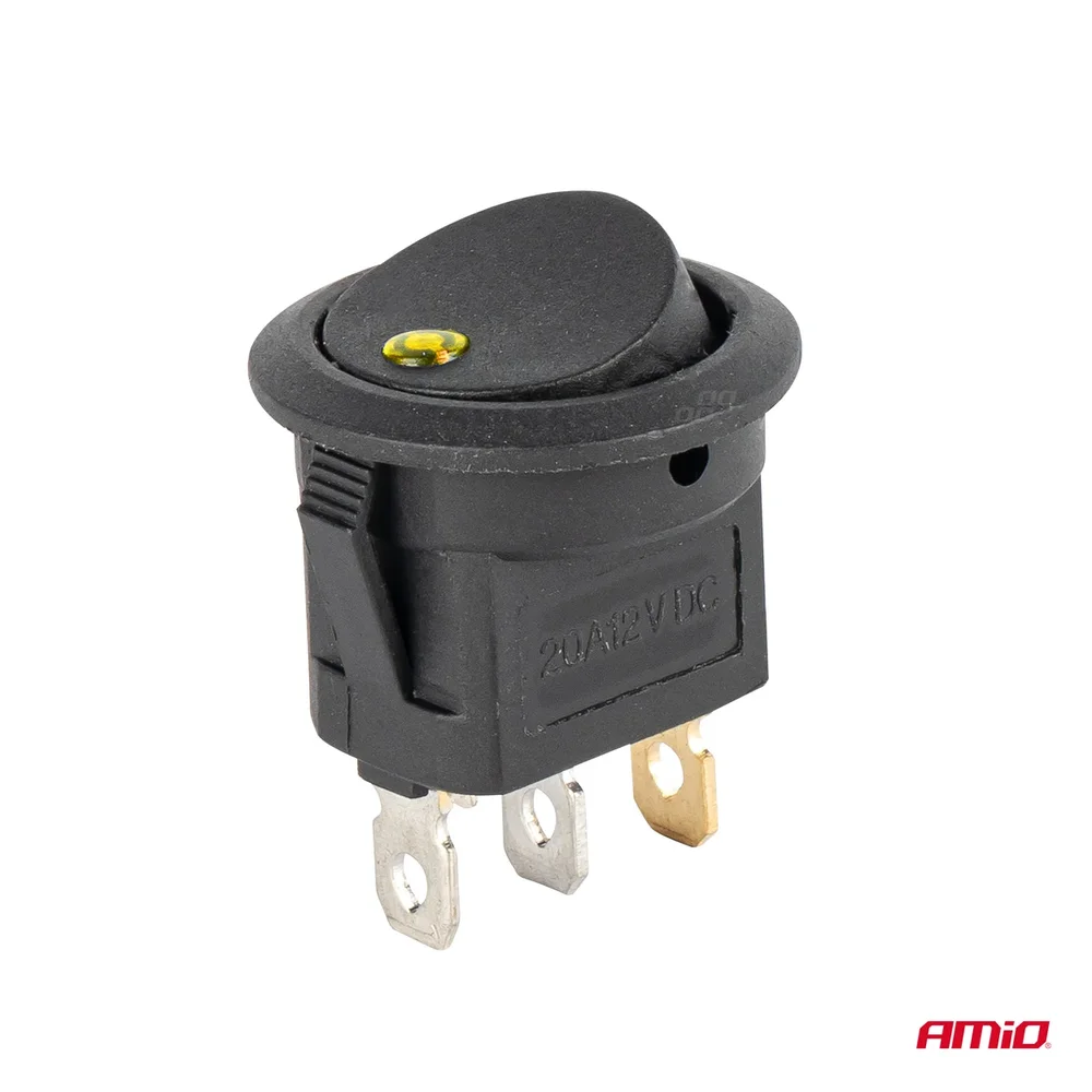 Kolébkový kulatý spínač se žlutým podsvícením AMIO-03962 - Obrázek 4