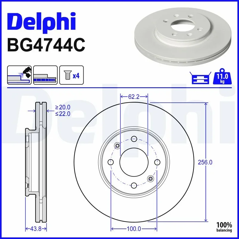 Brzdový kotouč DELPHI BG4744C