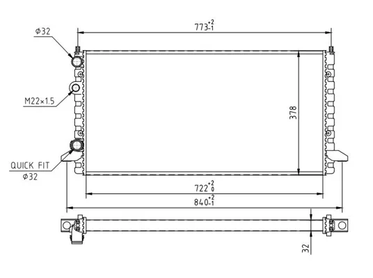CHLADIČ PASSAT IV 1.6I/HLAV 93-96 HART 601450 – OE 3A0121253AB