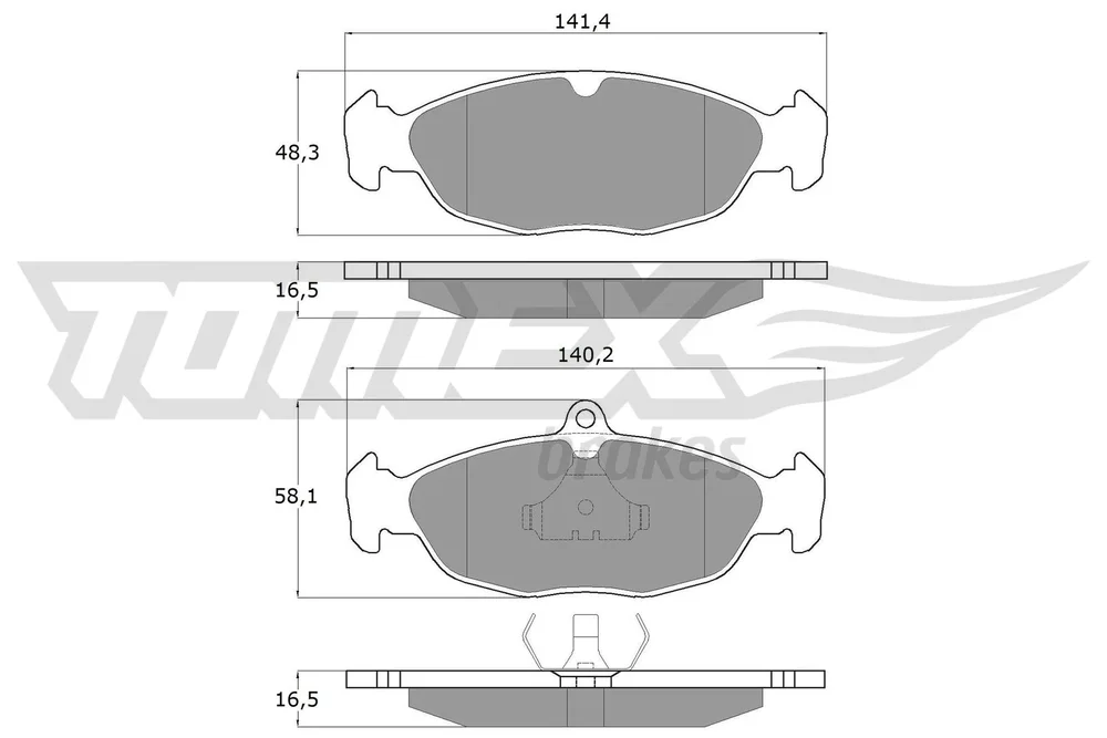 Sada brzdových destiček, kotoučová brzda Tomex Brakes TX10-49