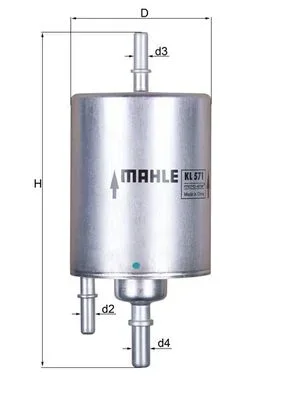 Palivový filtr MAHLE KL571