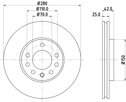 Brzdový kotouč HELLA 8DD355127-381