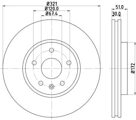 Brzdový kotouč HELLA 8DD355129-091