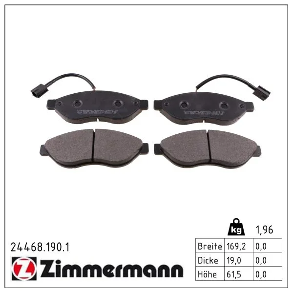 Sada brzdových destiček, kotoučová brzda ZIMMERMANN 24468.190.1