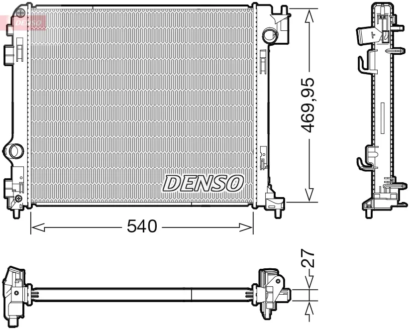 Chladič, chlazení motoru DENSO DRM46065 Chladič, chlazení motoru DENSO DRM46065