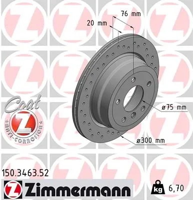 Brzdový kotouč ZIMMERMANN 150.3463.52