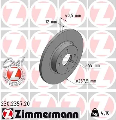 Brzdový kotouč ZIMMERMANN 230.2357.20