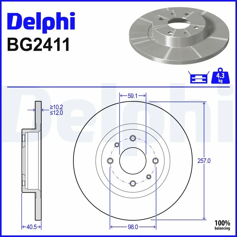 Brzdový kotouč DELPHI BG2411