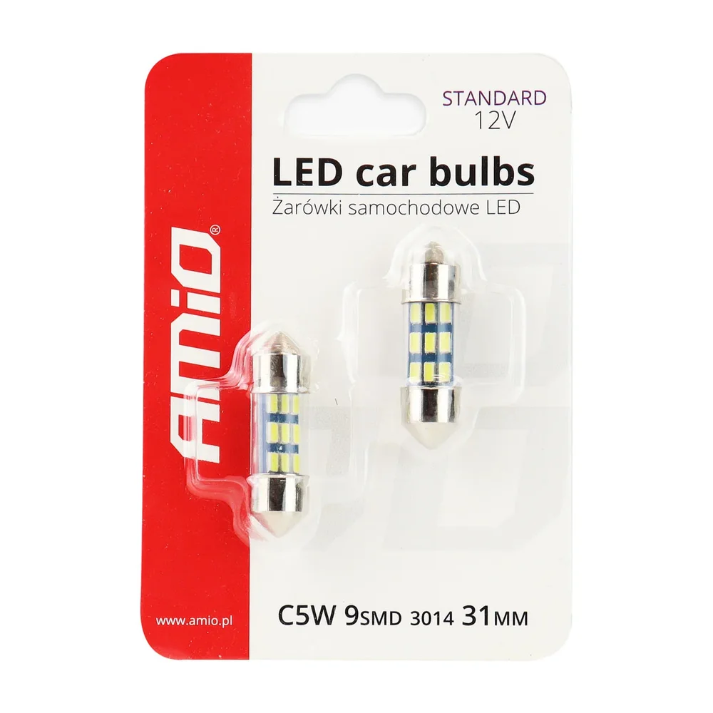 ZAROWKI LED C5W C10W 31MM BÍLÁ 12V AMIO 01089 - Obrázek 3