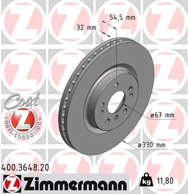 Brzdový kotouč ZIMMERMANN 400.3648.20