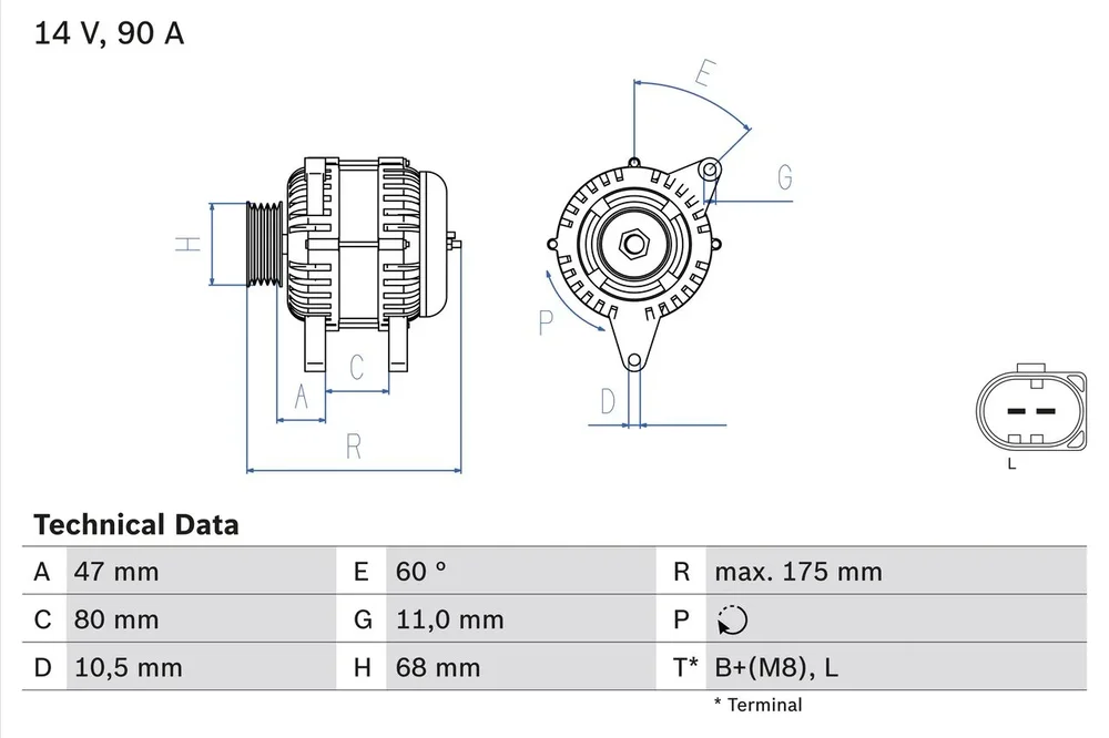 BO 0986041960 Alternátor BOSCH-výměnný díl