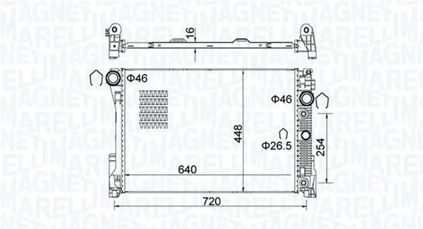 Chladič, chlazení motoru MAGNETI MARELLI 350213163300 Chladič, chlazení motoru MAGNETI MARELLI 350213163300